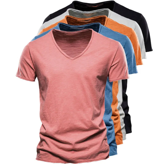 V-Neck Cotton T-Shirt – Effortless Comfort